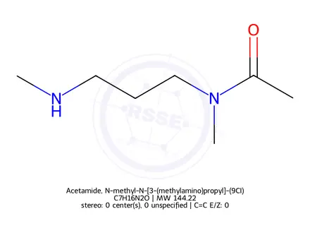 Chemical structure of Acetamide, N-methyl-N-[3-(methylamino)propyl]-(9CI)