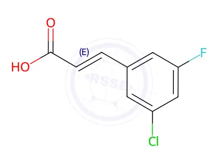 Chemical structure of (E)-3-(3-chloro-5-fluorophenyl)acrylic acid