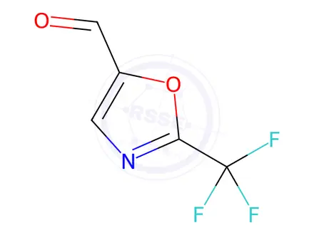 Chemical structure of 5-Oxazolecarboxaldehyde, 2-(trifluoromethyl)-
