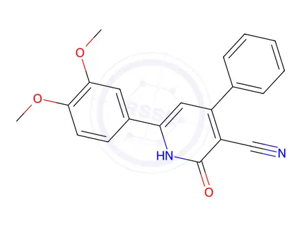 Chemical structure of 6-(3,4-Dimethoxyphenyl)-2-oxo-4-phenyl-1,2-dihydropyridine-3-carbonitrile