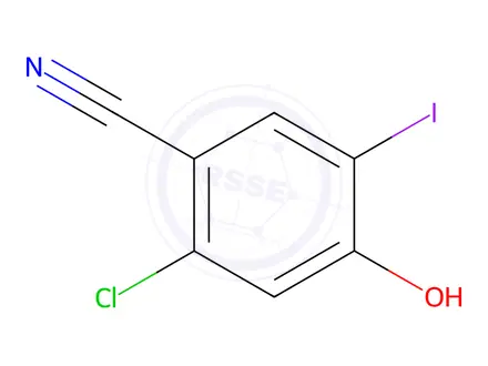 Chemical structure of Benzonitrile, 2-chloro-4-hydroxy-5-iodo-