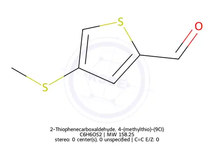 Chemical structure of 2-Thiophenecarboxaldehyde, 4-(methylthio)-(9CI)