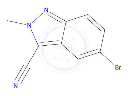 Chemical structure of 5-Bromo-2-methyl-2H-indazole-3-carbonitrile