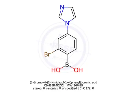 Chemical structure of (2-Bromo-4-(1H-imidazol-1-yl)phenyl)boronic acid