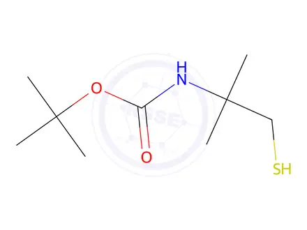Chemical structure of Carbamic acid, (2-mercapto-1,1-dimethylethyl)-, 1,1-dimethylethyl ester (9CI)