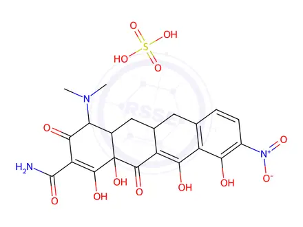 Chemical structure of Sancycline Impurity 3 (Sancycline 9-Nitro Monosulfate)
