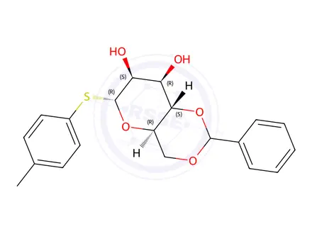 Chemical structure of (4AR,6R,7S,8R,8aS)-2-phenyl-6-(p-tolylthio)hexahydropyrano[3,2-d][1,3]dioxine-7,8-diol