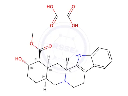 Chemical structure of methyl (16beta,17alpha,20alpha)-17-hydroxyyohimban-16-carboxylate, salt with oxalic acid