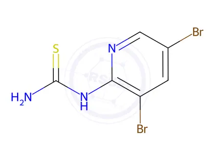 Chemical structure of N-(3,5-DibroMo-2-pyridyl)thiourea, 97%