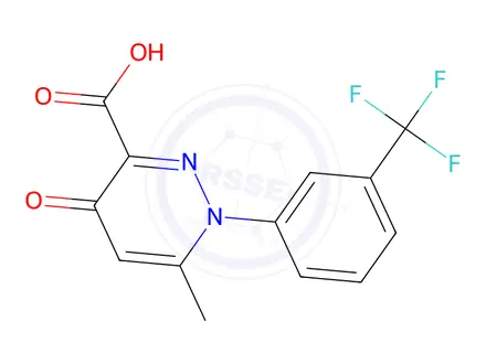 Chemical structure of 6-Methyl-4-oxo-1-[3-(trifluoromethyl)phenyl]-1,4-dihydropyridazine-3-carboxylic Acid
