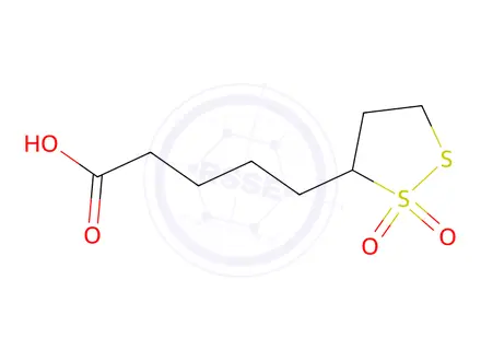 Chemical structure of 5-(2,2-dioxido-1,2-dithiolan-3-yl)pentanoic acid