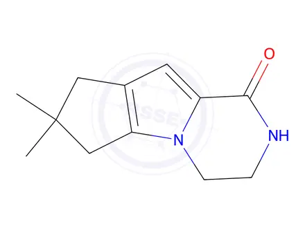 Chemical structure of 3,4,7,8-tetrahydro-7,7-dimethyl-2H-Cyclopenta[4,5]pyrrolo[1,2-a]pyrazin-1(6H)-one