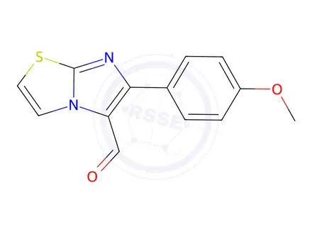 Chemical structure of 6-(4-METHOXY-PHENYL)-IMIDAZO[2,1-B]THIAZOLE-5-CARBOXALDEHYDE