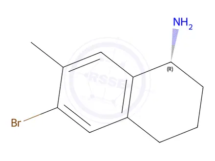 Chemical structure of (R)-6-Bromo-7-methyl-1,2,3,4-tetrahydronaphthalen-1-amine