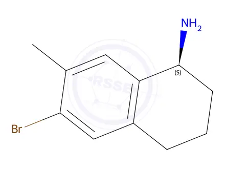 Chemical structure of (S)-6-Bromo-7-methyl-1,2,3,4-tetrahydronaphthalen-1-amine