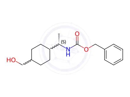 Chemical structure of Carbamic acid, N-[(1S)-1-[4-(hydroxymethyl)cyclohexyl]ethyl]-, phenylmethyl ester