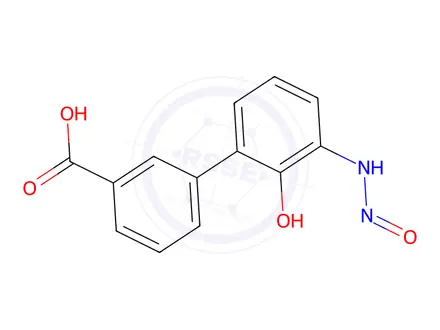 Chemical structure of 2`-hydroxy-3`-(nitrosoamino)-[1,1`-biphenyl]-3-carboxylic acid