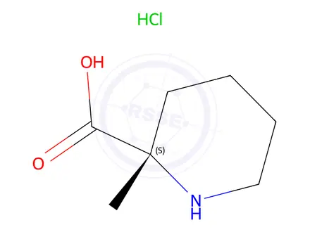 Chemical structure of (S)-2-methylpiperidine-2-carboxylic acid hydrochloride