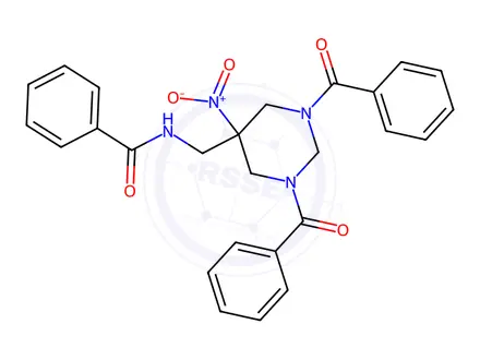 Chemical structure of N-((1,3-Dibenzoyl-5-nitrohexahydropyrimidin-5-yl)methyl)benzamide