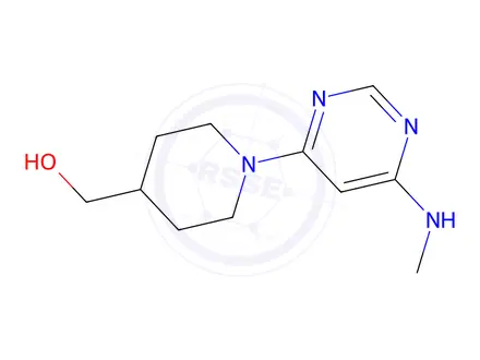 Chemical structure of (1-(6-(methylamino)pyrimidin-4-yl)piperidin-4-yl)methanol