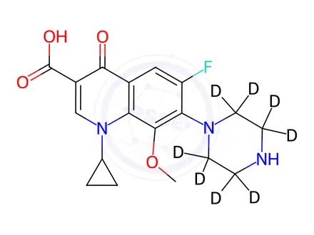 Chemical structure of 3-Desmethyl Gatifloxacin-d8