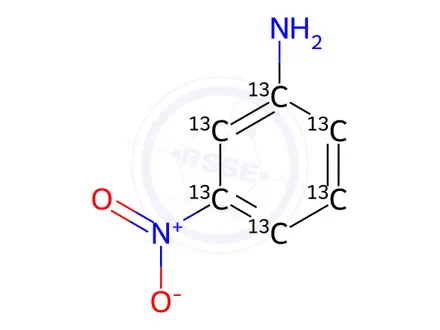 Chemical structure of Paracetamol Impurity 28-13C6 (3-Nitrophenol-13C6)