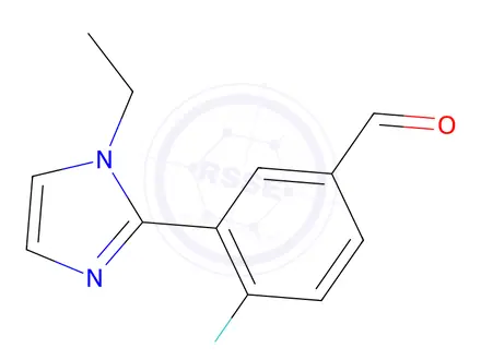 Chemical structure of 3-(1-Ethyl-1h-imidazol-2-yl)-4-fluorobenzaldehyde