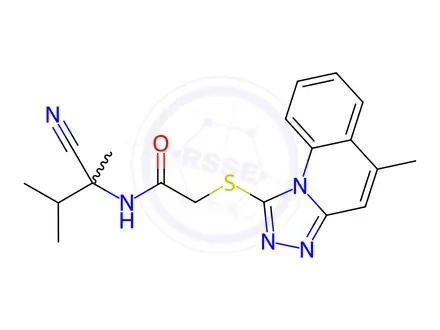 Chemical structure of N-(2-Cyano-3-methylbutan-2-yl)-2-((5-methyl-[1,2,4]triazolo[4,3-a]quinolin-1-yl)thio)acetamide