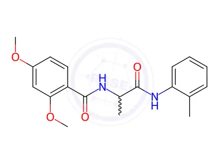Chemical structure of Benzamide, 2,4-dimethoxy-N-[1-methyl-2-[(2-methylphenyl)amino]-2-oxoethyl]-(9CI)