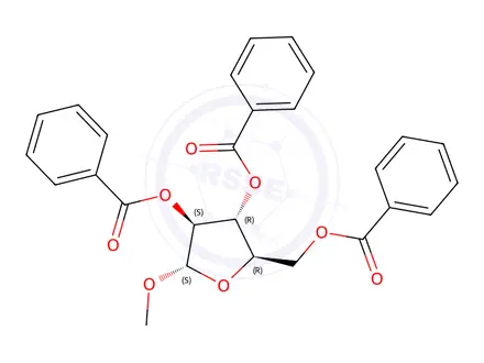Chemical structure of Methyl 2,3,5-Tri-O-benzoyl-α-D-arabinofuranoside