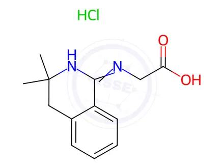 Chemical structure of (3,3-Dimethyl-3,4-dihydro-isoquinolin-1-ylamino)-acetic acid hydrochloride