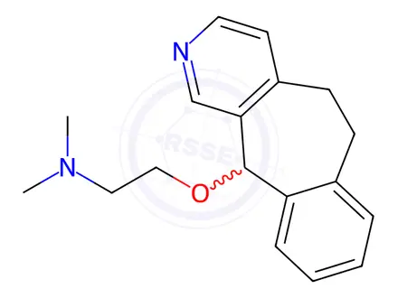 Chemical structure of 2-[(6,11-Dihydro-5H-benzo[5,6]cyclohepta[1,2-c]pyridin-11-yl)oxy]-N,N-dimethylethan-1-amine