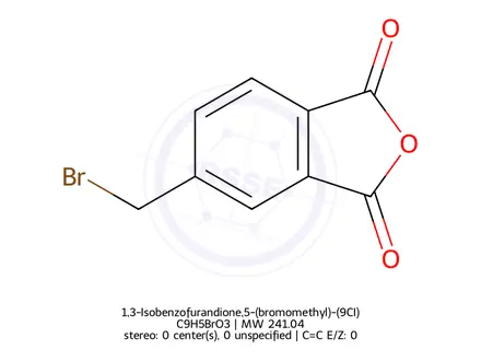 Chemical structure of 1,3-Isobenzofurandione,5-(bromomethyl)-(9CI)