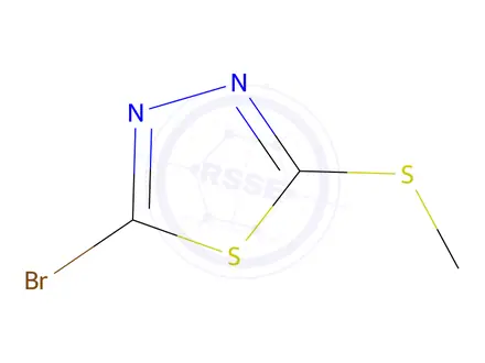 Chemical structure of 2-Bromo-5-(methylthio)-1,3,4-thiadiazole