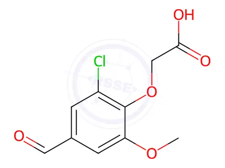 Chemical structure of 2-(2-chloro-4-formyl-6-methoxyphenoxy)acetic acid