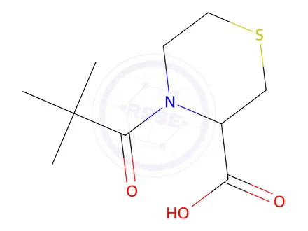 Chemical structure of 4-Pivaloylthiomorpholine-3-carboxylic acid
