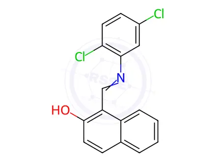 Chemical structure of 2-Naphthalenol, 1-[[(2,5-dichlorophenyl)imino]methyl]-