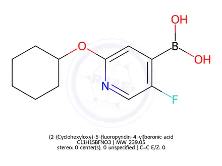 Chemical structure of (2-(Cyclohexyloxy)-5-fluoropyridin-4-yl)boronic acid