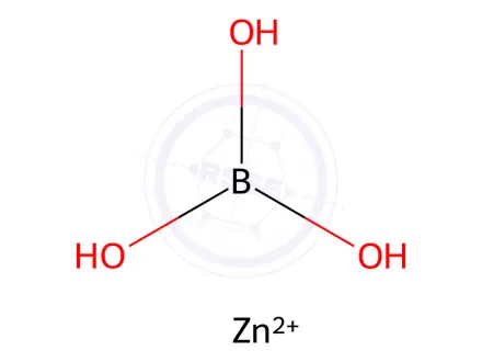 Chemical structure of Boric acid (H3BO3), xzinc salt