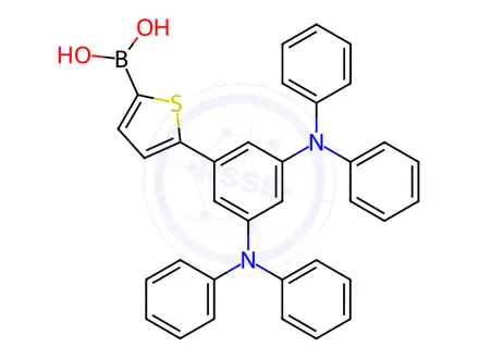 Chemical structure of (5-(3,5-Bis(diphenylamino)phenyl)thiophen-2-yl)boronic acid