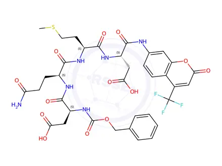 Chemical structure of Z-Asp-Gln-Met-Asp-AFC