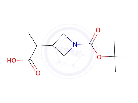 Chemical structure of 2-{1-[(tert-Butoxy)carbonyl]azetidin-3-yl}propanoic Acid