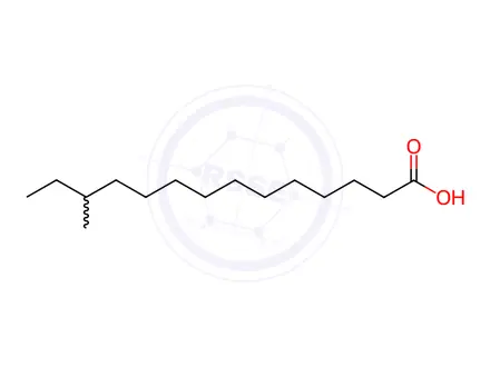 Chemical structure of 12-Methyltetradecanoic Acid