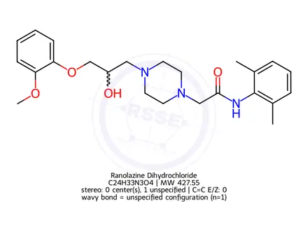 Chemical structure of Ranolazine
