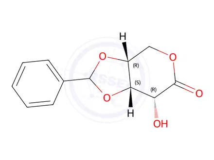 Chemical structure of 3,4-O-BENZYLIDENE-D-RIBO-1,5-LACTONE