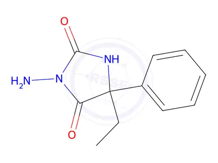 Chemical structure of 3-Amino-5-ethyl-5-phenylimidazolidine-2,4-dione
