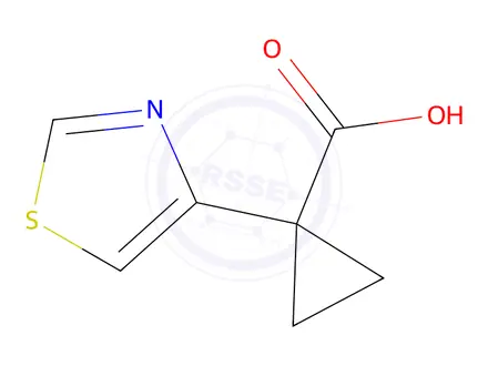 Chemical structure of 1-(Thiazol-4-yl)cyclopropane-1-carboxylic acid