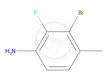 Chemical structure of 3-Bromo-2-fluoro-4-methylaniline