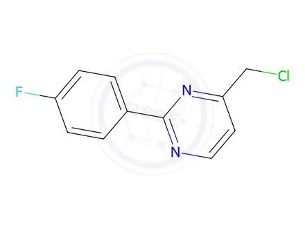 Chemical structure of 4-(chloromethyl)-2-(4-fluorophenyl)pyrimidine