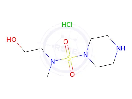 Chemical structure of N-(2-hydroxyethyl)-N-methylpiperazine-1-sulfonamide hydrochloride
